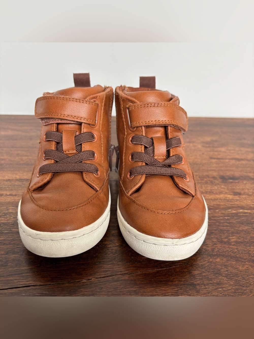 Toddler Aidan Sneaker Boots - Cat & Jack Tan Size 10 Zipper Close Boot - Picture 2 of 9